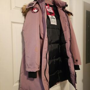 Canada Goose Pink Parka with Black Interior